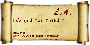 Légrádi Anikó névjegykártya
